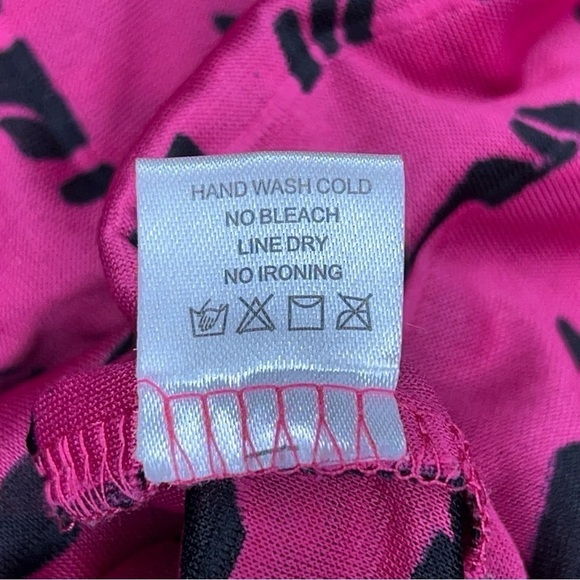 MEDIUM ERIN LONDON PINK BLACK VINTAGE TOP RUFFLE STRETCH - Picture 11 of 12